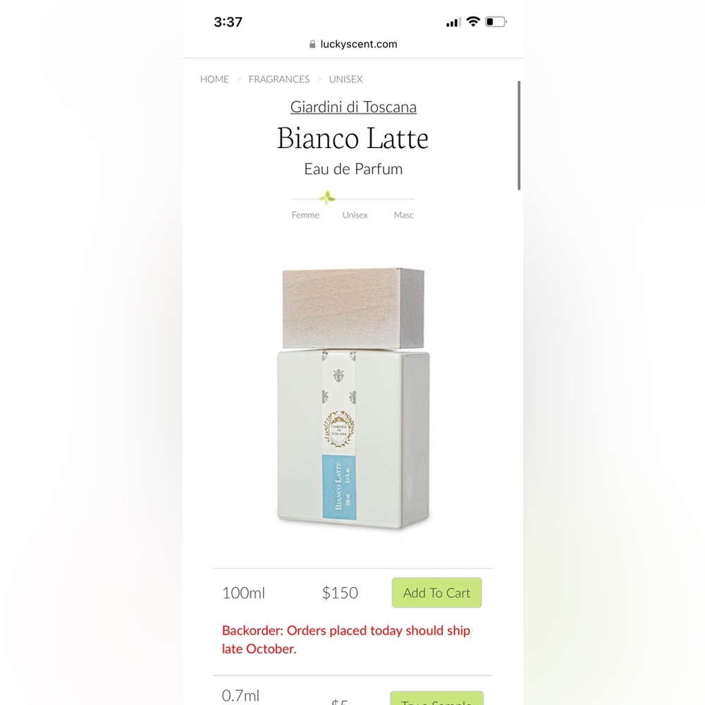 NEW Giardini di Toscana Bianco Latte Perfume